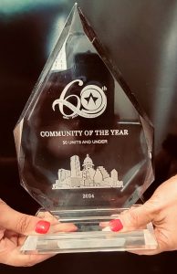 community of the year award at The Colony Creek Apartments